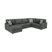 Gray sectional sofa on a white background