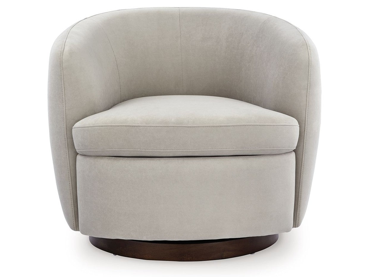 Annbury - Swivel Accent Chair - Light Beige