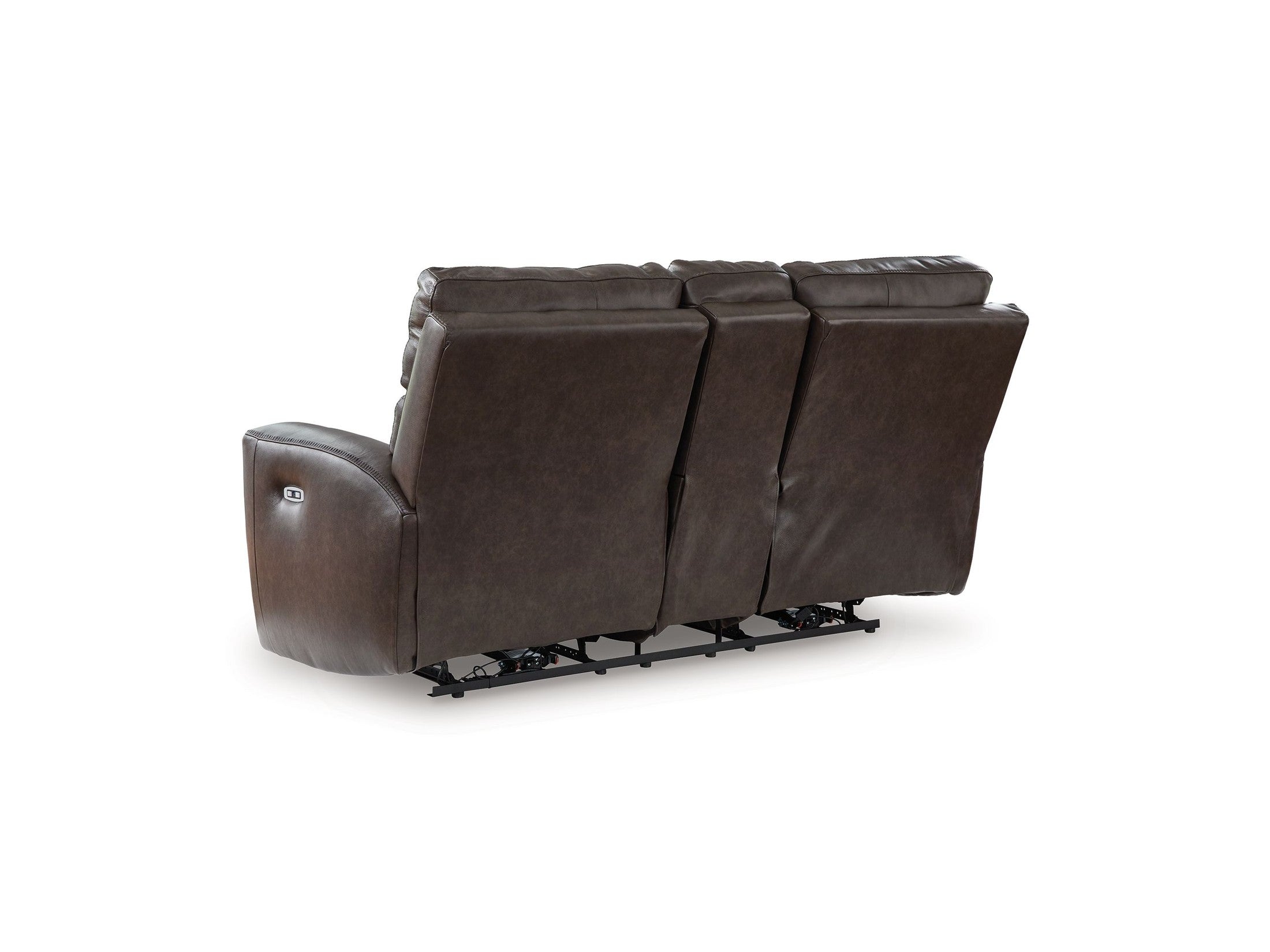 Crossplex - Power Reclining Loveseat / Console / Adjustable Headrest - Smoke
