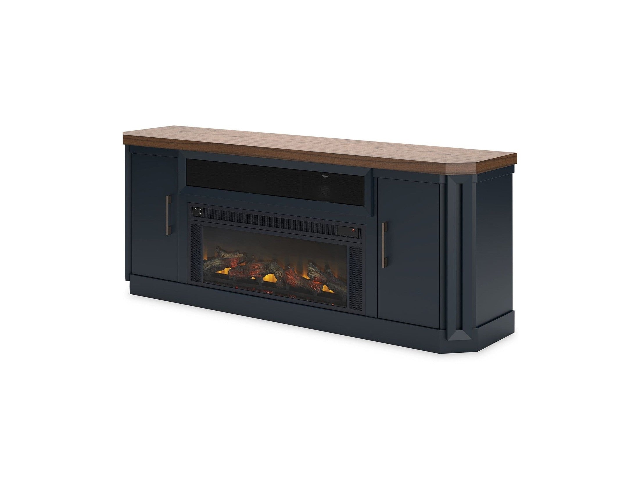 Landocken - 83" TV Stand With Electric Fireplace - Two-tone