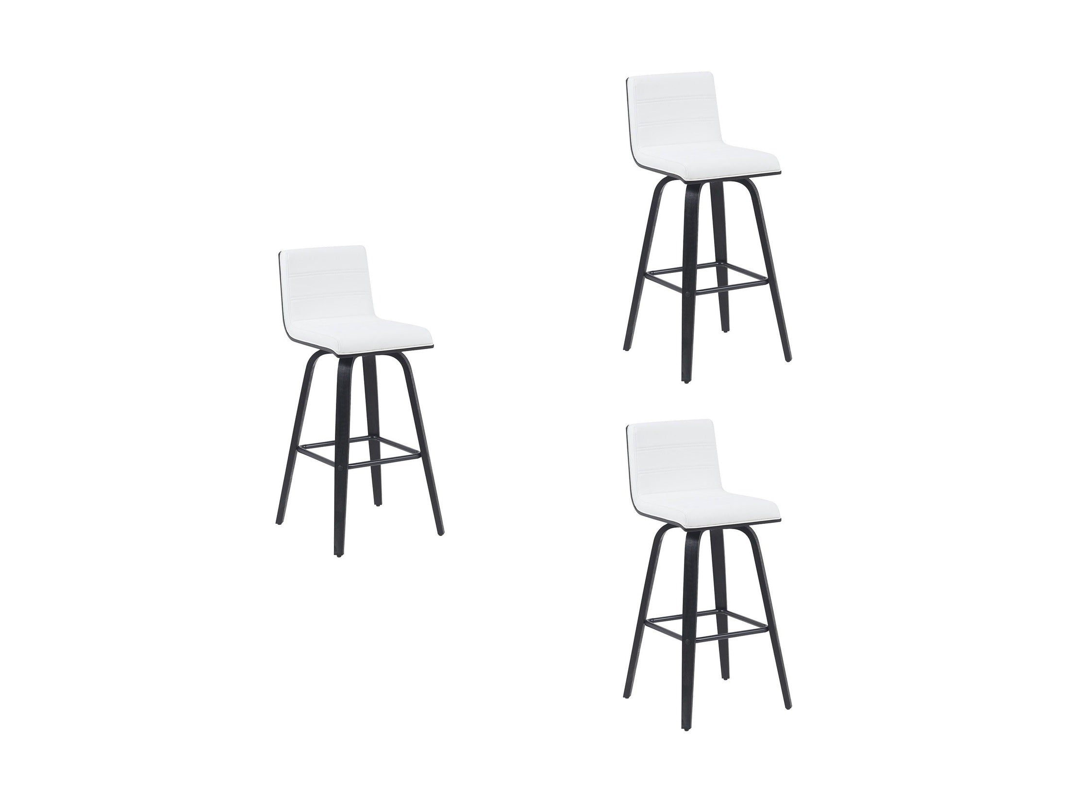 Vienna - Modern Swivel Bar Height Stool - Black Brushed Wood Frame