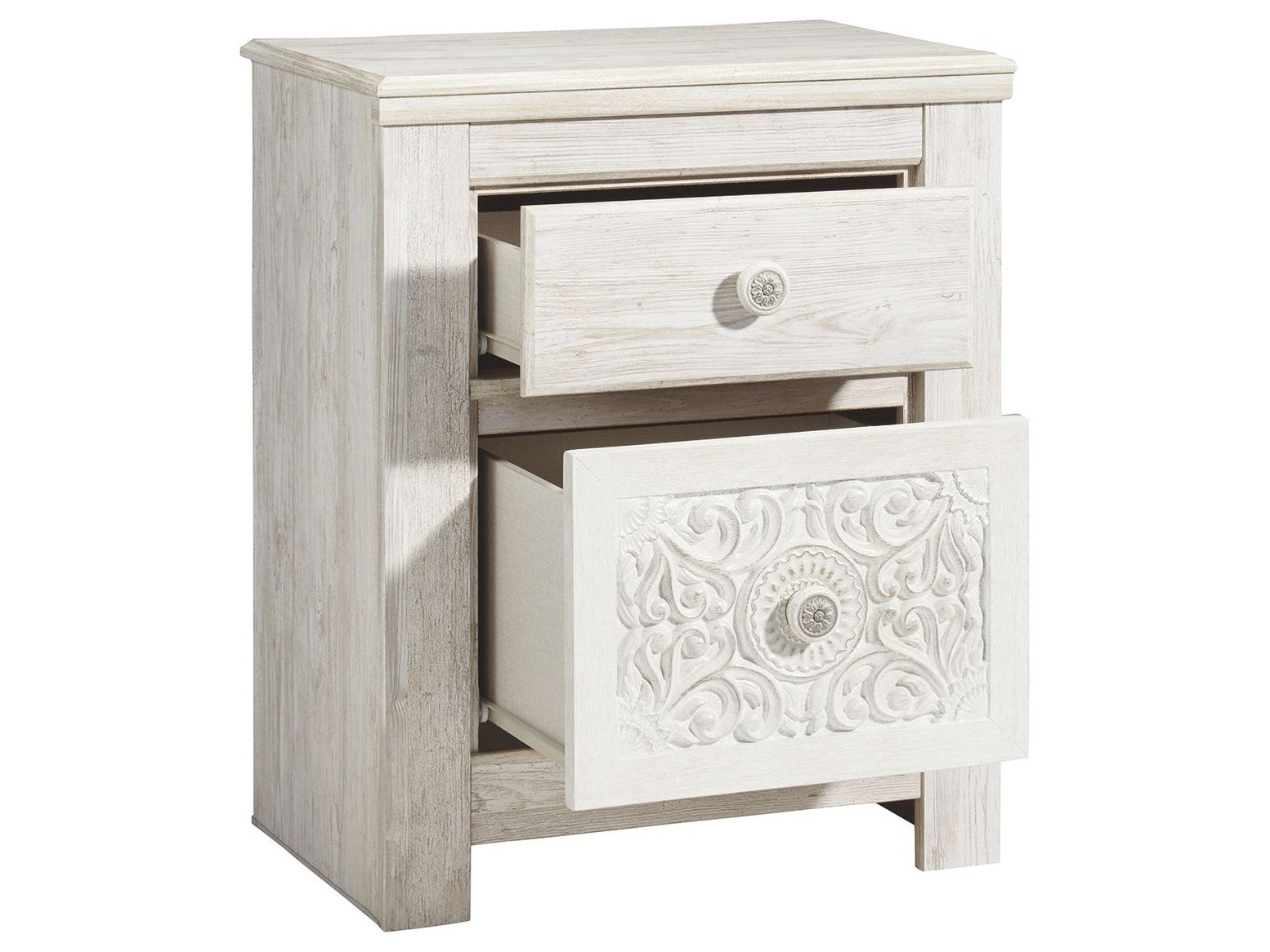 Paxberry - Two Drawer Night Stand - Whitewash