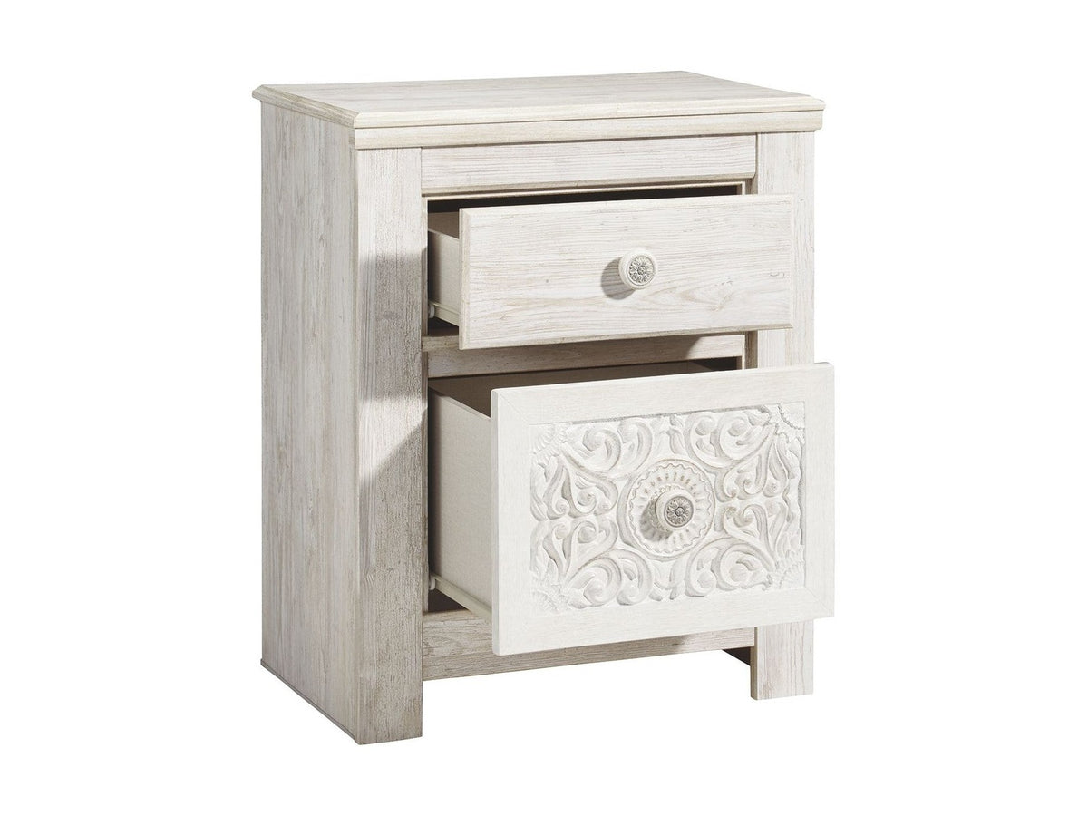 Paxberry - Two Drawer Night Stand - Whitewash
