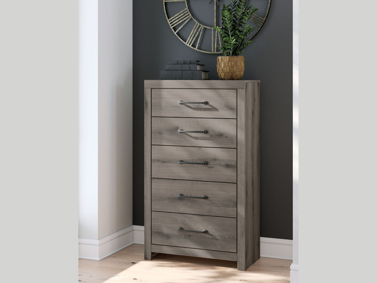 Graystorm - Five Drawer Chest - Brown Gray