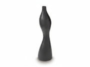 Judsen black wavy vase on a white background.