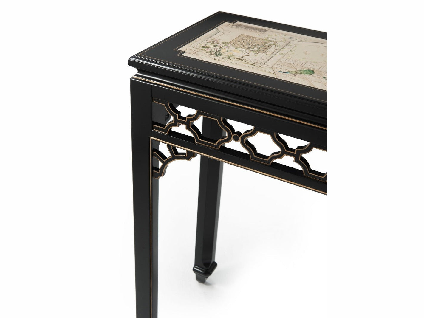 Theodore Alexander Long Hall Chinoiserie Console Table