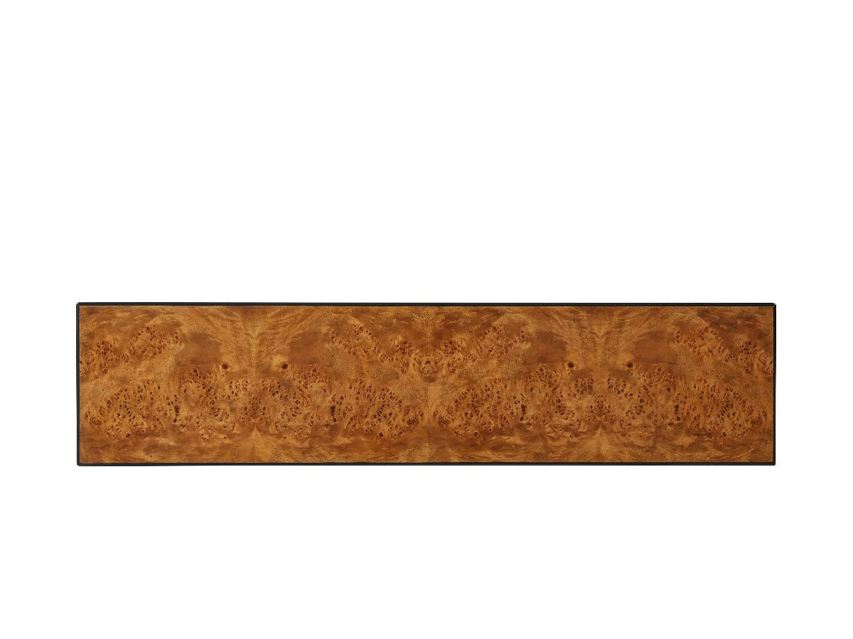 Theodore Alexander Long Hall Burl Console Table