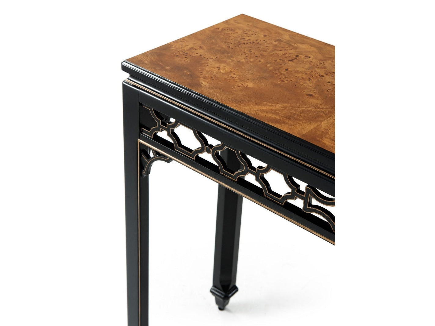 Theodore Alexander Long Hall Burl Console Table