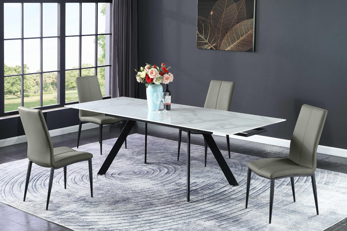 Alexandra Side Chair with Double Stitched Back, Gray, Set of 4