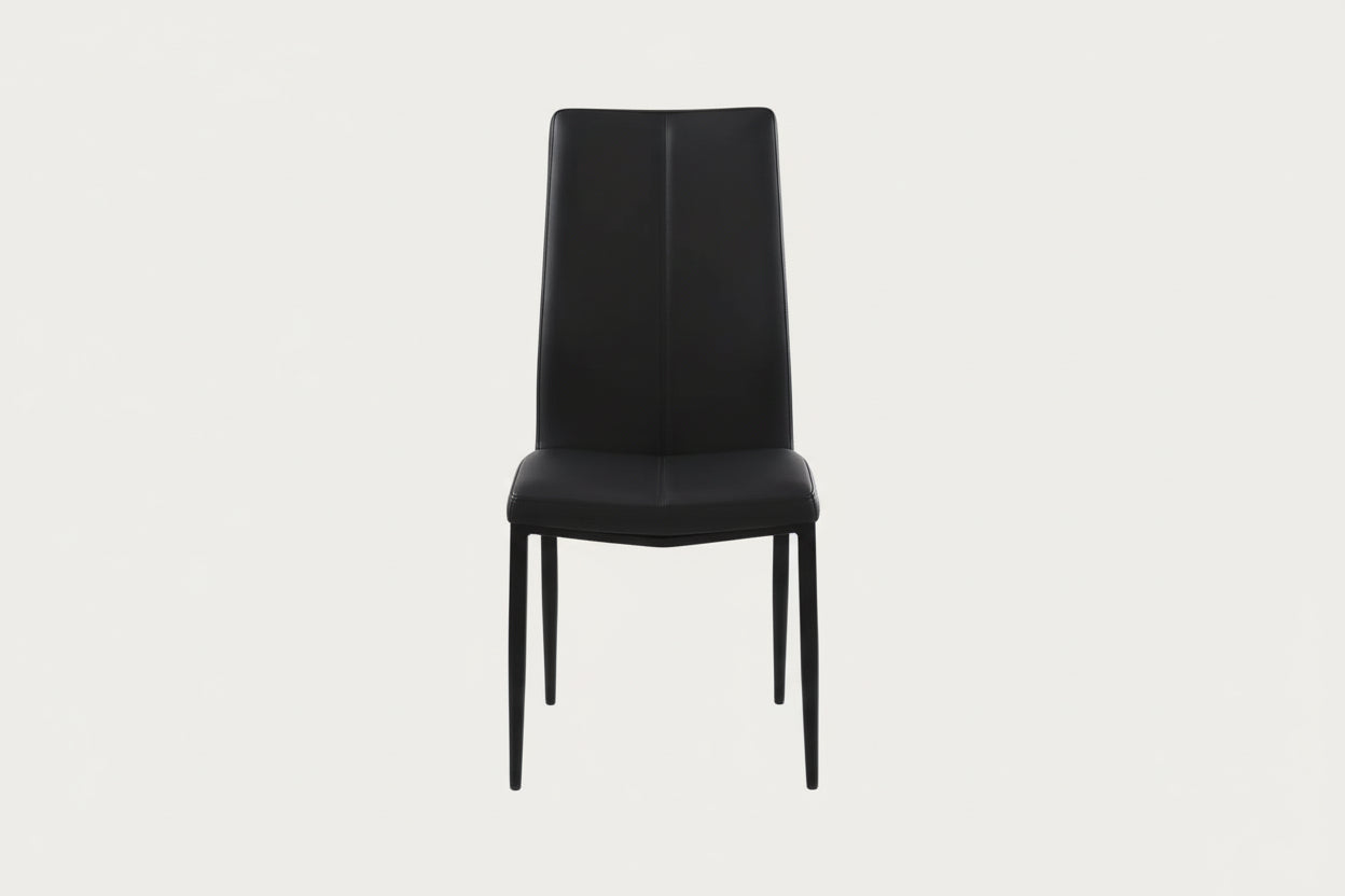 Alexandra Black Side Chair with Double-Stitched Back, Set of 4