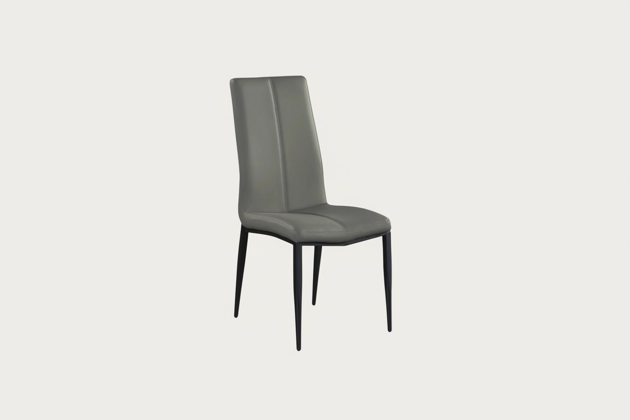 Alexandra gray chair with black legs on a white background