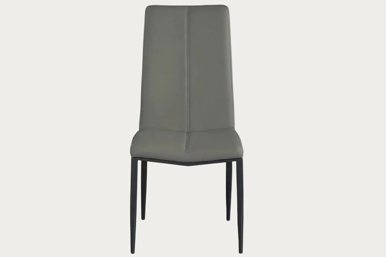Alexandra gray chair with black legs on a white background
