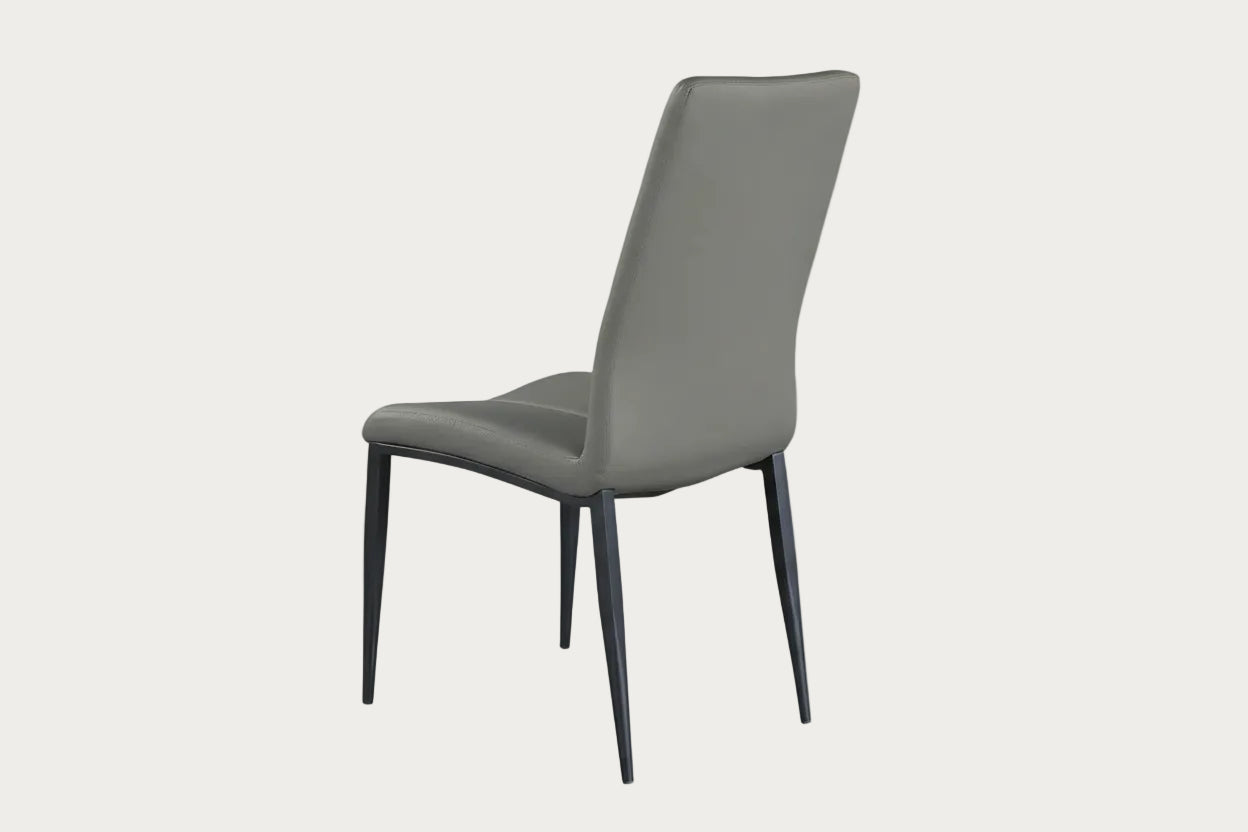 Alexandra gray chair with black legs on a white background