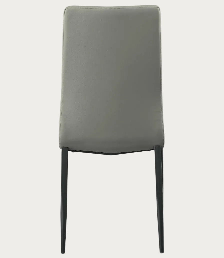 Alexandra gray chair with black legs on a white background