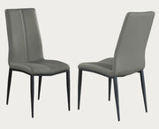 Two Alexandra gray chairs with black legs on a white background
