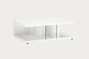 Artemide white office desk with glass partition on a white background