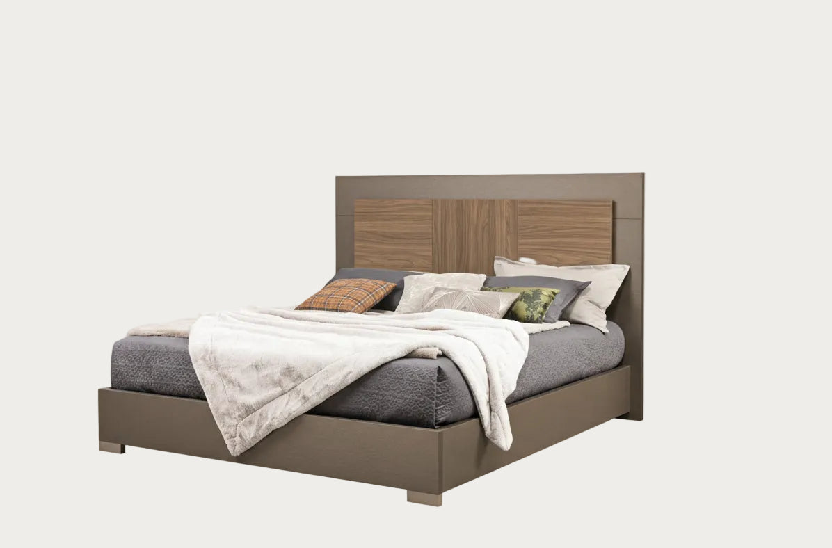 City Life Modern Bedroom Set with Wooden Headboard
