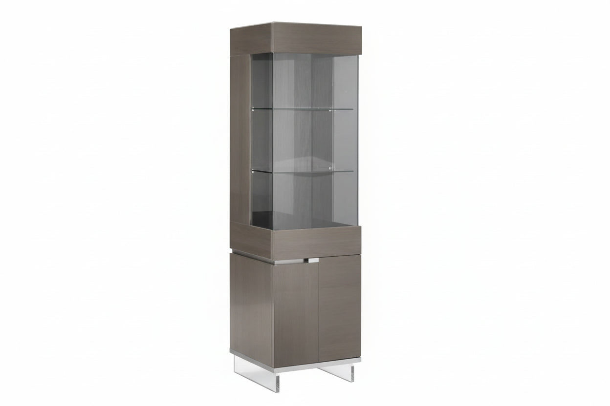 Athena tall gray 1-Door Curio by ALF Italia