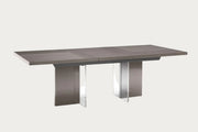 Athena Dining table with a gray finish and 