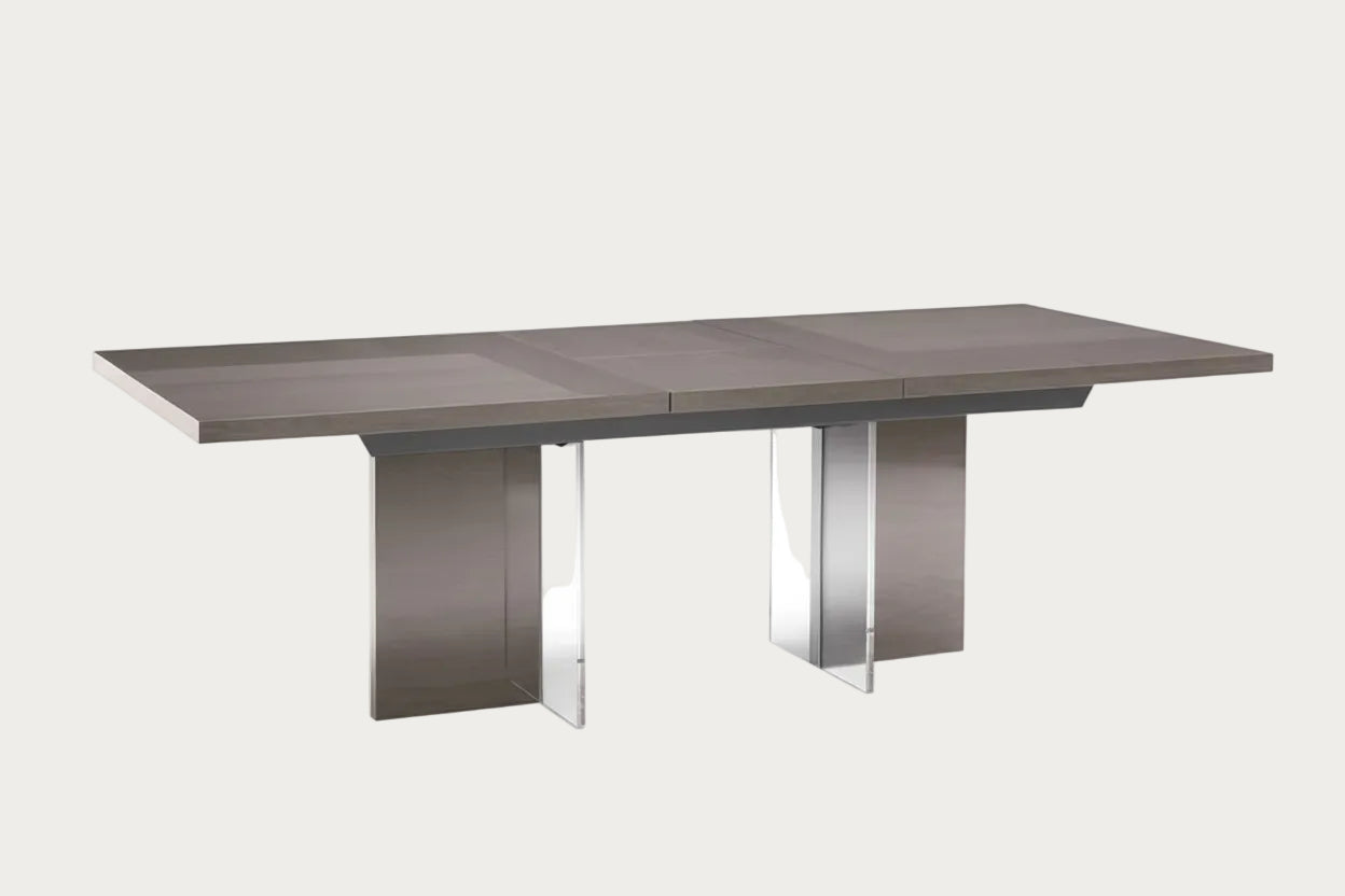 Athena Dining table with a gray finish and 