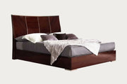 Bellagio wooden bed with a dark brown finish on a white background