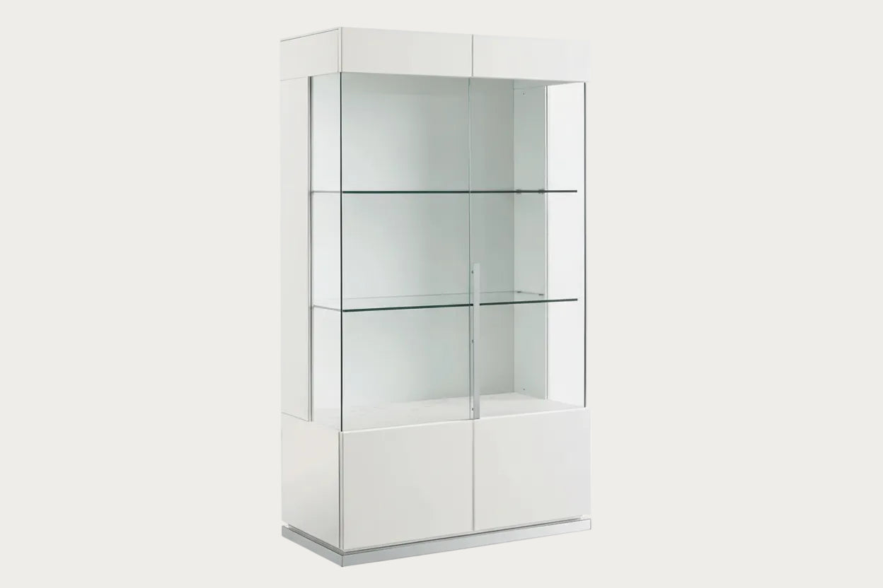 Canova 2-door Curio cabinet with glass shelves on a white background