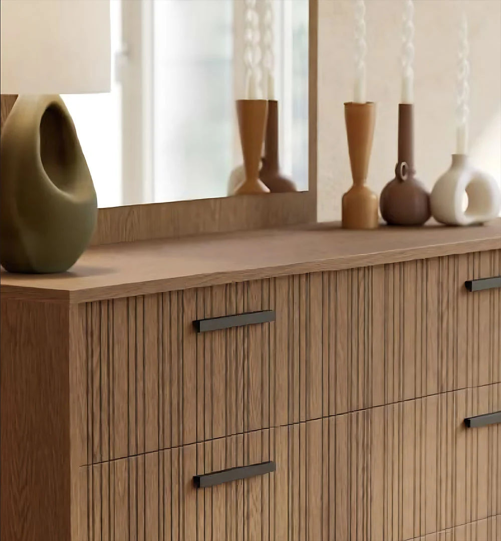 Ritmo 6-Drawer Dresser in Toffee Eco Oak | Alf Italia