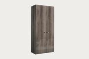 Matera 2-door wardrobe with a brown finish on a white background