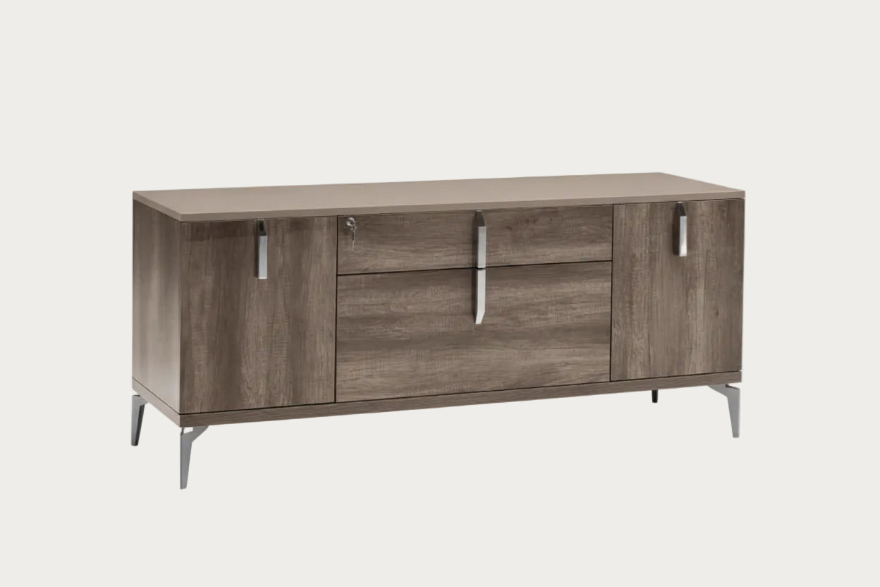 Matera credenza with metal legs on a white background