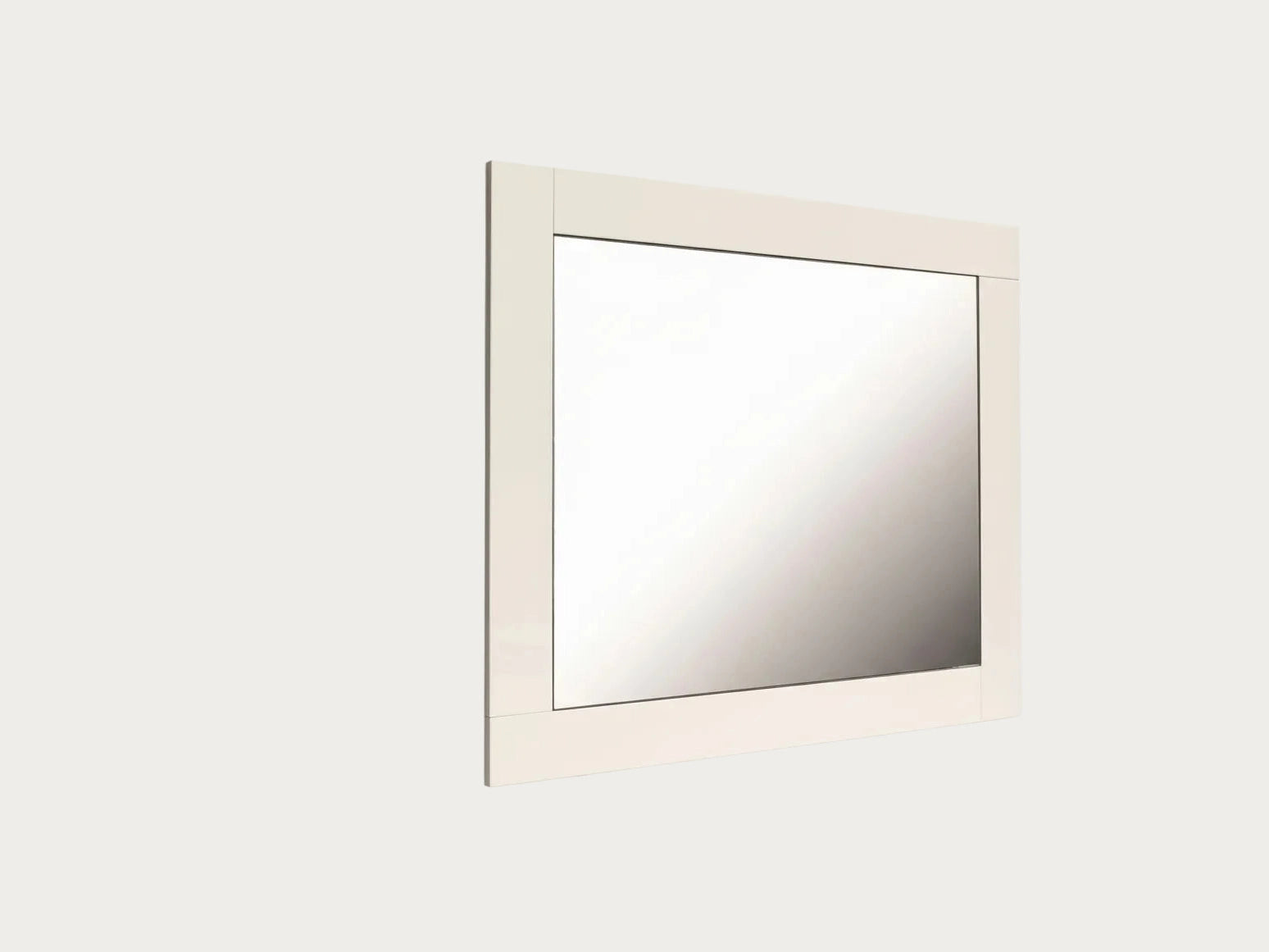 Canova rectangular mirror with a beige frame on a white background