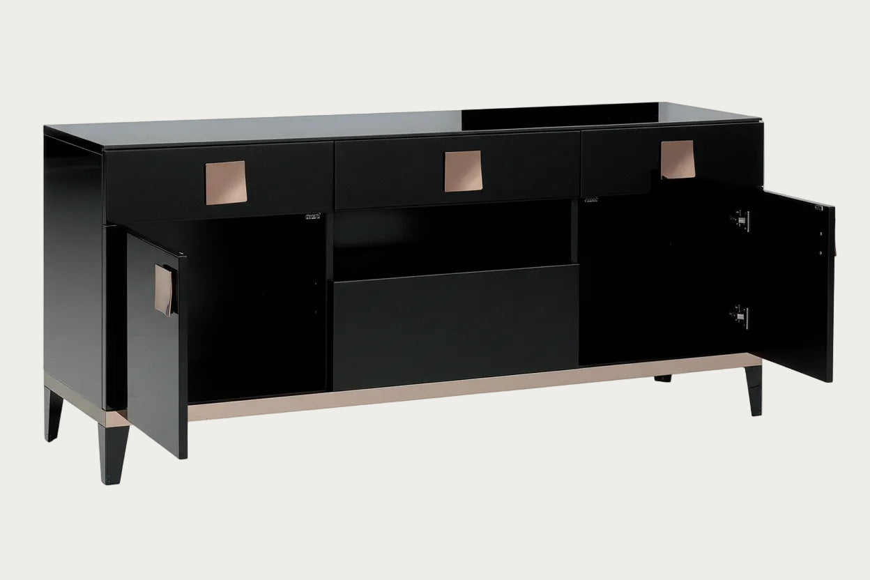 Mont Noir black high-gloss entertainment console 