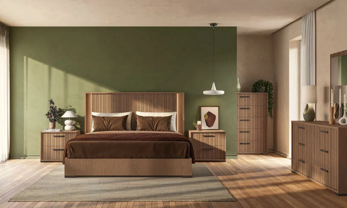 Ritmo Modern Nightstand in Toffee Eco Oak | Alf Italia