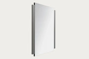 Novecento rectangular mirror with a metallic frame on a white background.