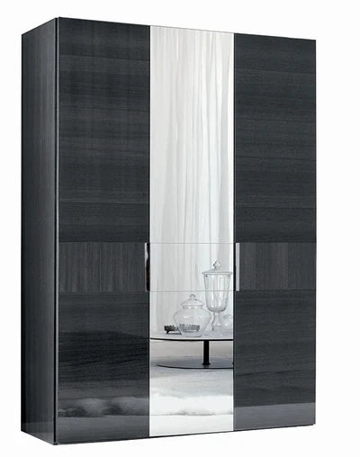 Montecarlo Italian High-Gloss Swing-Door Wardrobe (89")