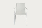 Alicia Contemporary White Upholstered Arm Chair, Set of 4