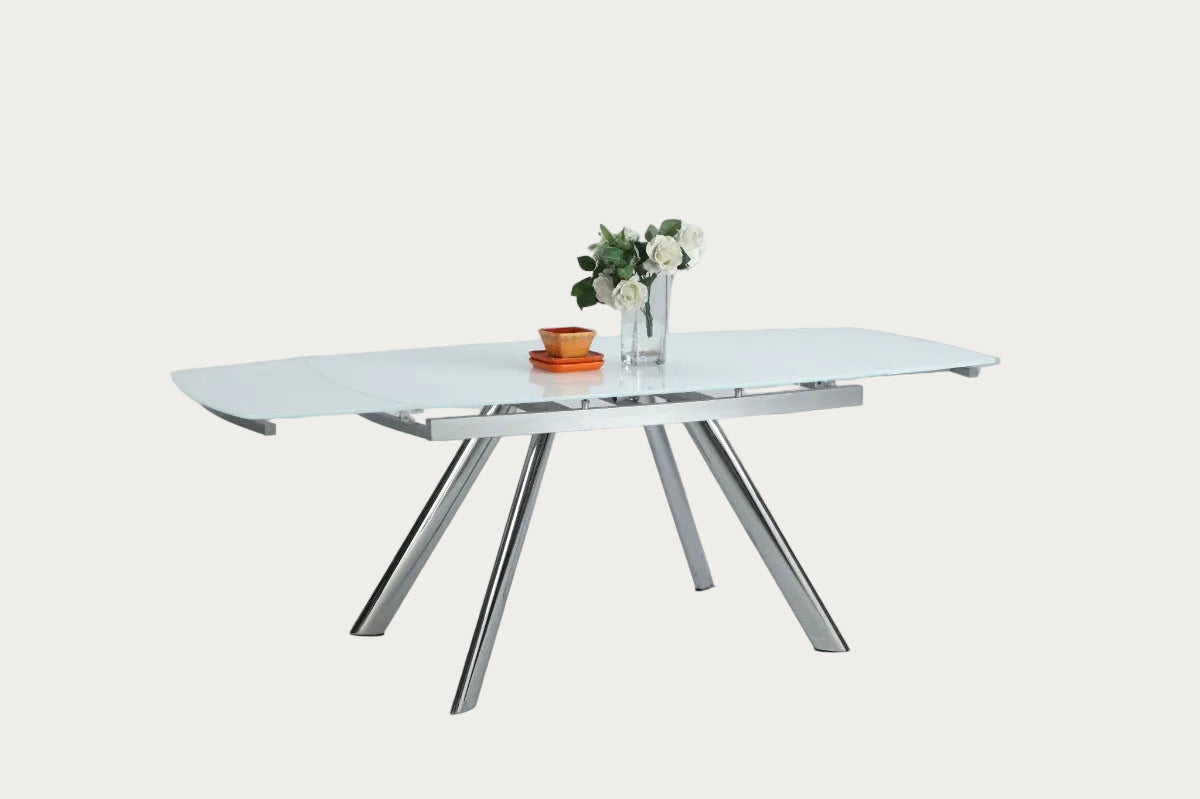 Alina modern glass-top dining table