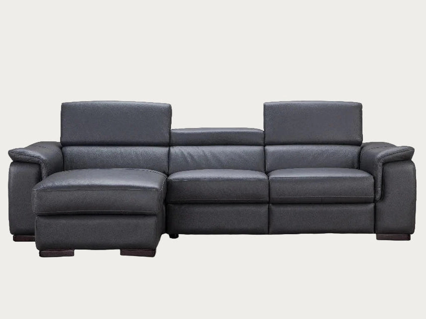 Allegra sectional sofa in grey leather