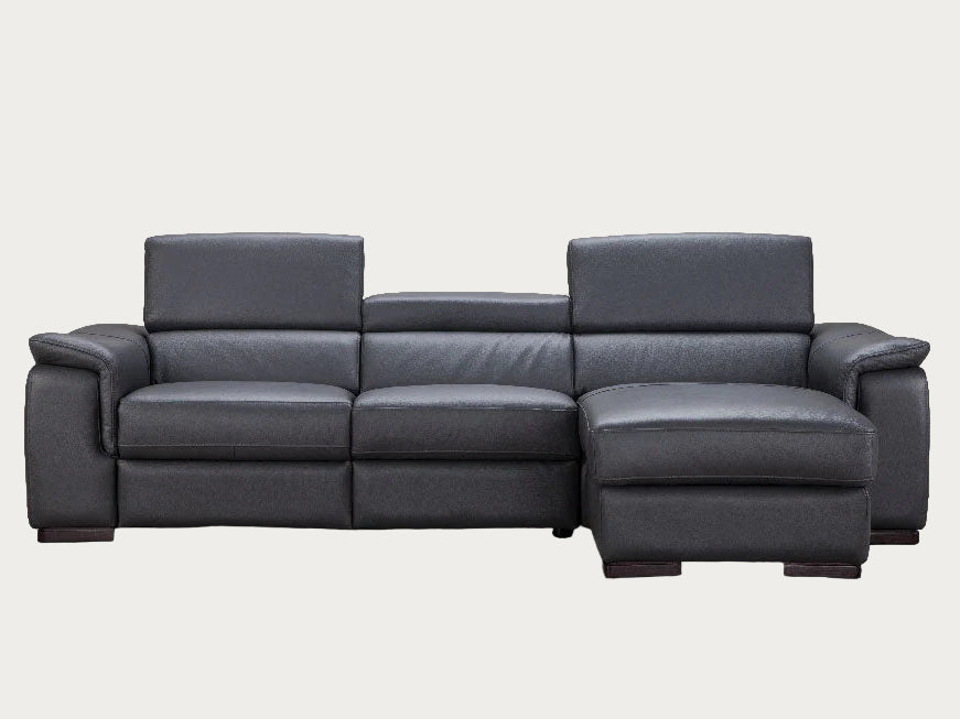 Gray sectional sofa on a white background