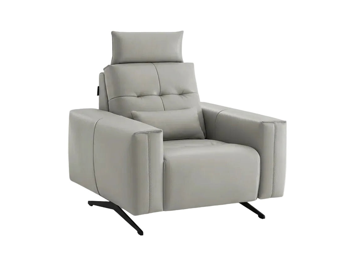 Amalfi gray recliner chair on a white background
