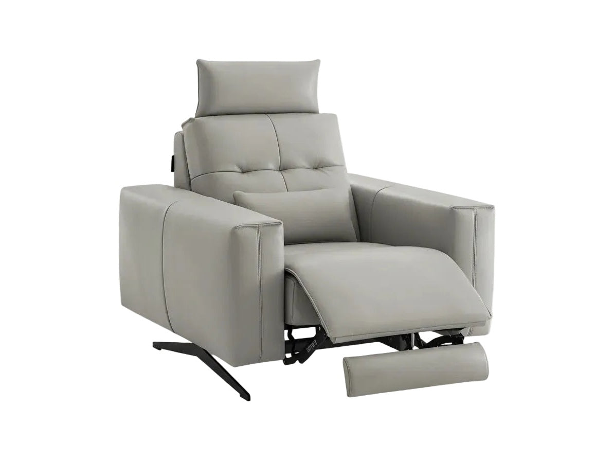 Amalfi gray recliner chair on a white background