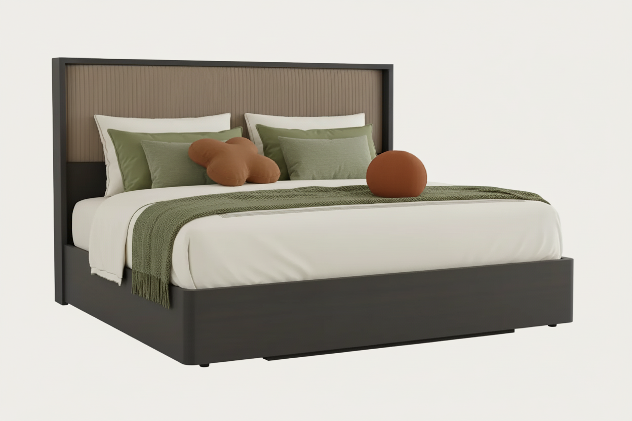 Amy Bedroom Set with LED Lights & Upholstered Headboard