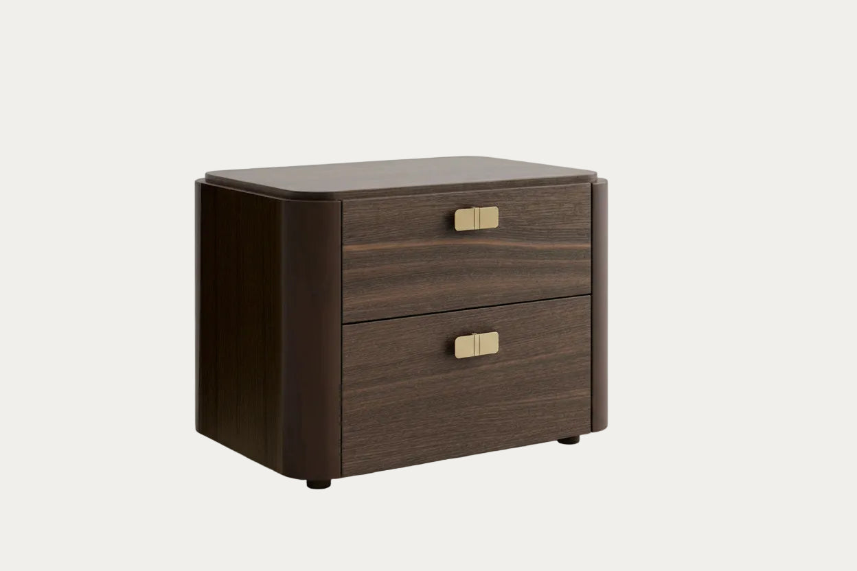 Appia 32-inch nightstand with two drawers on a white background