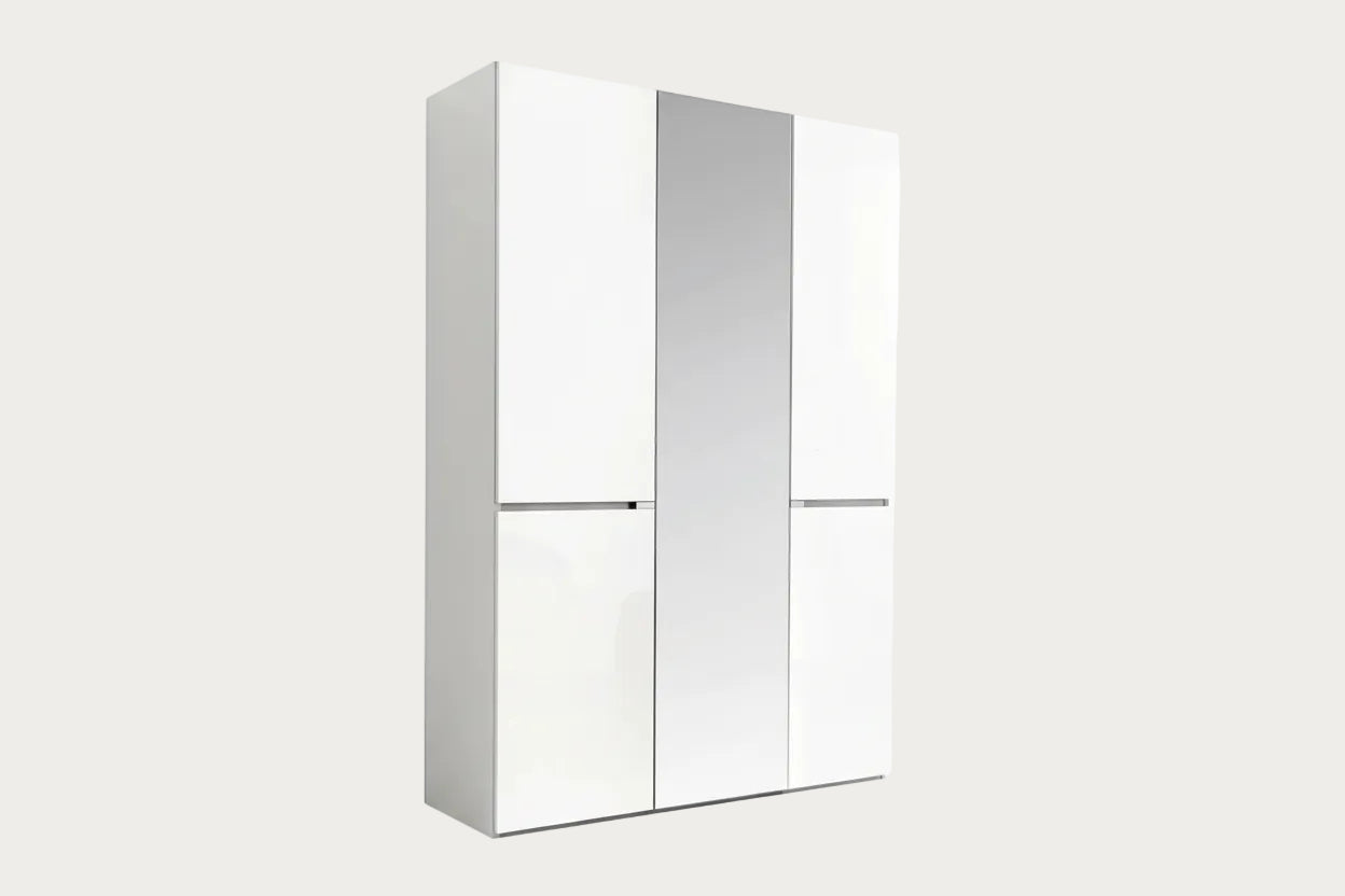 Artemide white cabinet with a mirror on a white background