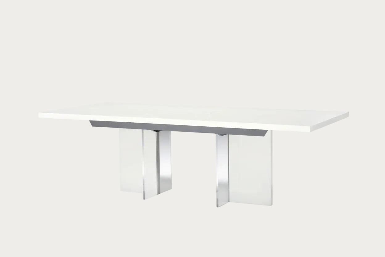 Artemide white rectangular table on a white background