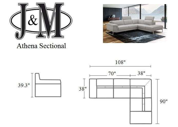 J&M Furniture Athena Leather Sectional