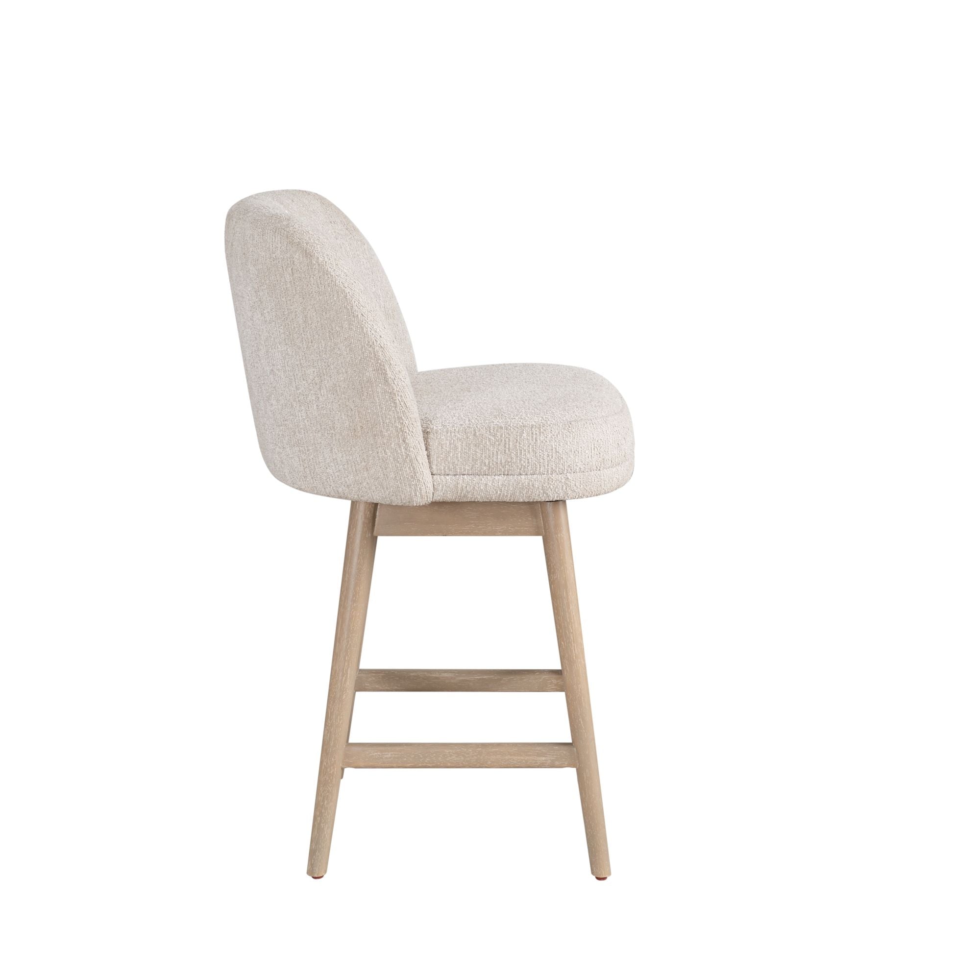 Sadie - Solid Wood Upholstered 26" Counter Height Swivel Barstool