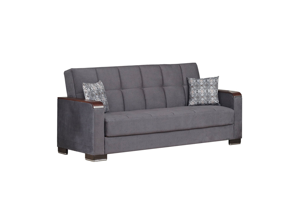 Ottomanson Armada X - Upholstered Convertible Wood Trimmed Sofabed With Storage - Microfiber