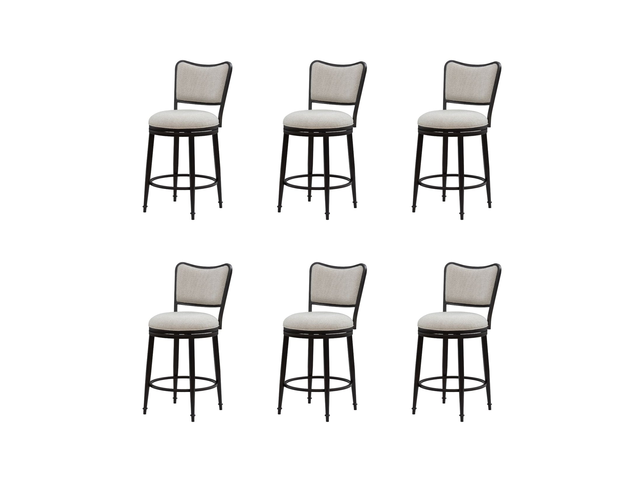 Baxter - Steel Frame Fabric Upholstered Swivel Counter Height Barstool