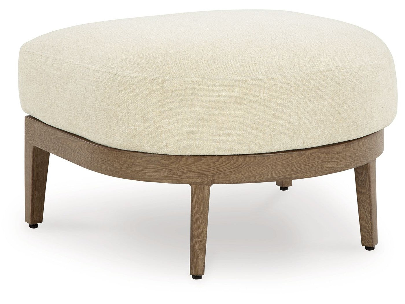 Serene Bay - Ottoman With Cushion - Dark Brown / White