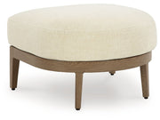 Serene Bay - Ottoman With Cushion - Dark Brown / White